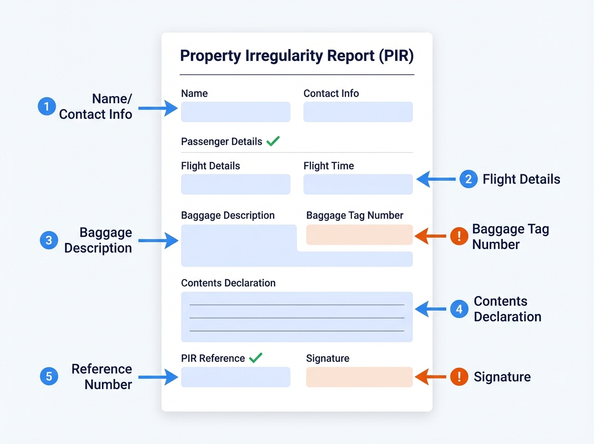 PIR form required fields infographic