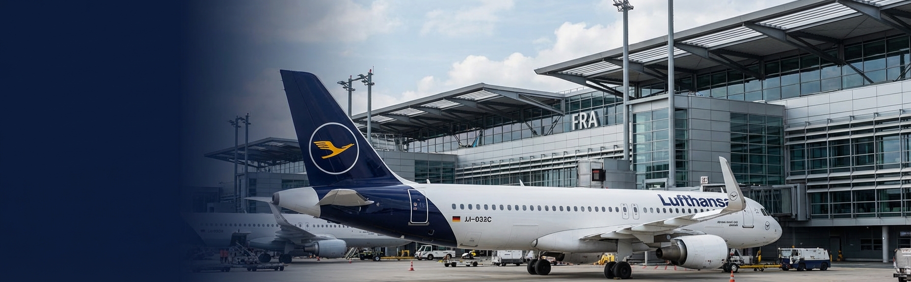 Lufthansa aircraft at Frankfurt airport - baggage compensation guide