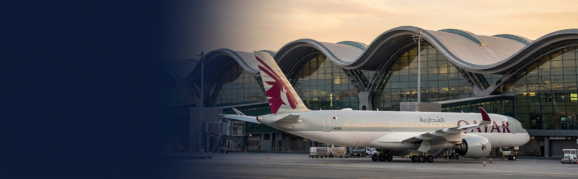 Qatar Airways aircraft at terminal - baggage compensation guide
